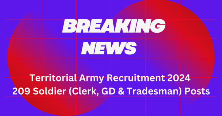 Territorial Army Recruitment 2024