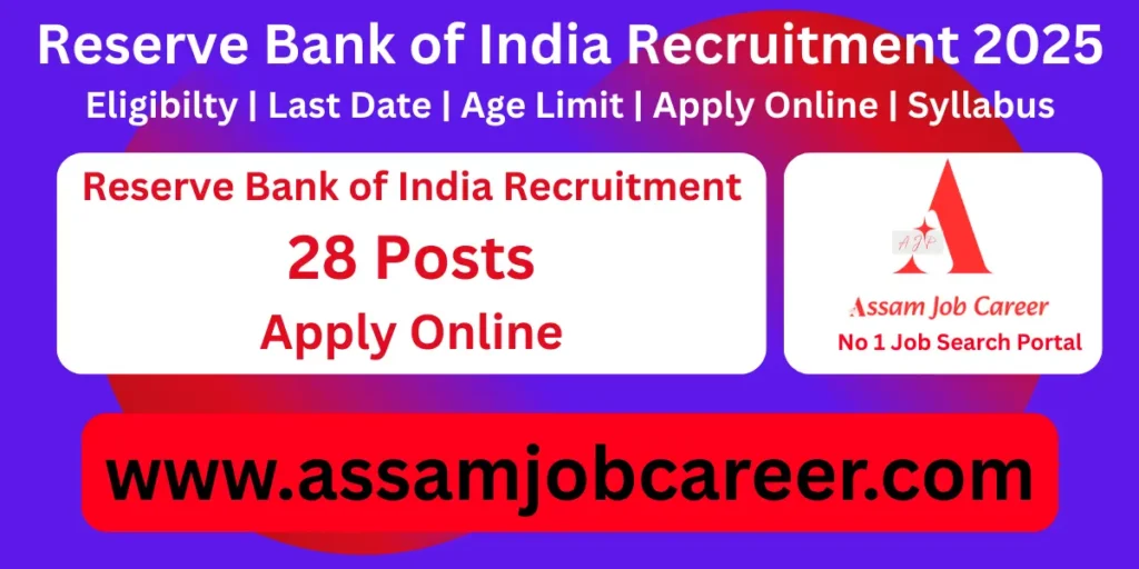 Reserve Bank of India Recruitment 2025 – 28 Posts: Online Apply 1 Reserve Bank of India