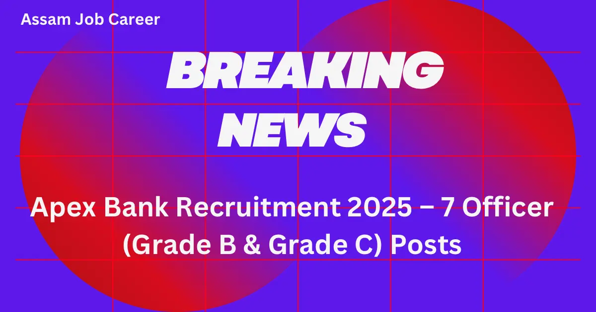 Apex Bank Recruitment 2025 – 7 Officer (Grade B & Grade C) Posts 1 Apex Bank